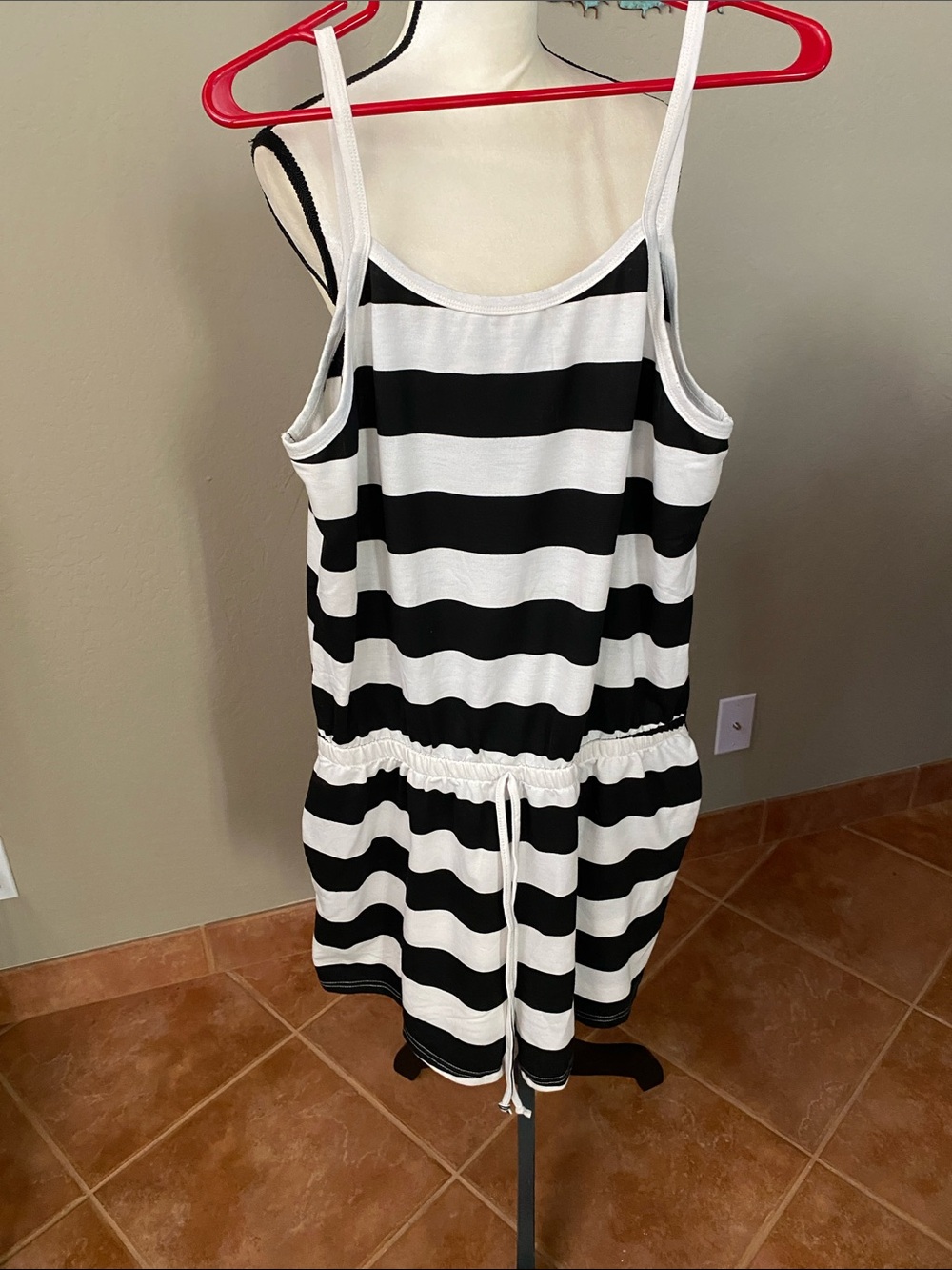 Striped Black and White womens One-Piece Romper